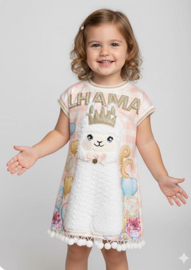 Vestido Infantil Lhama Petit Cherie