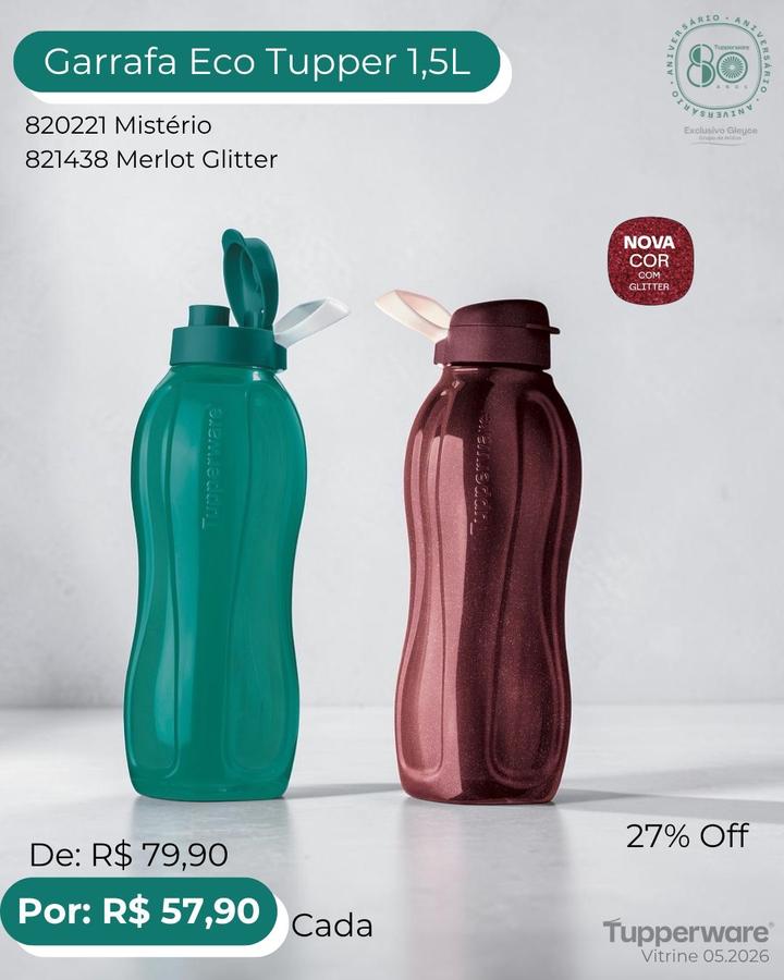 Garrafa Eco Tupperware 1.5 l.