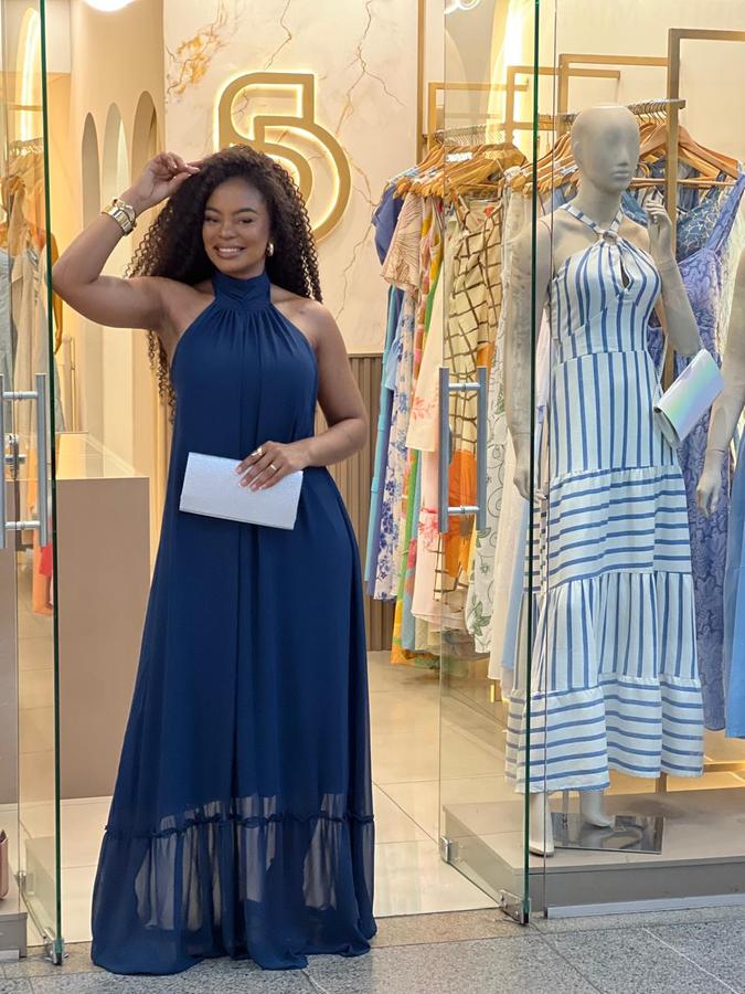 Vestido em Tecido Chiffon