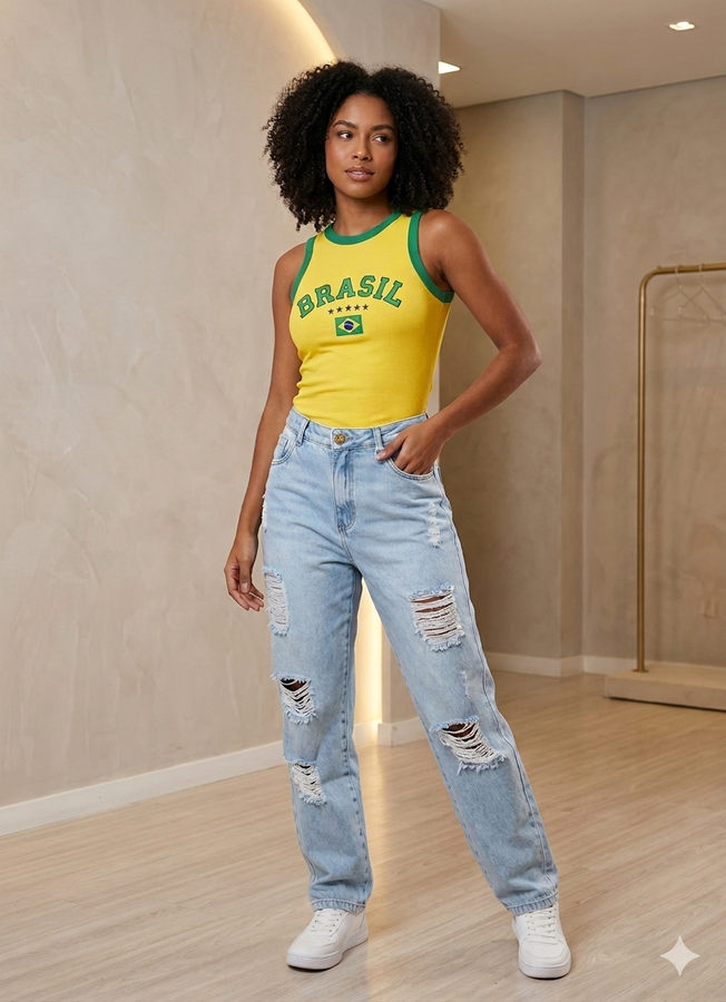 🇧🇷💚Regata canelada Brasil tradicional💚🇧🇷