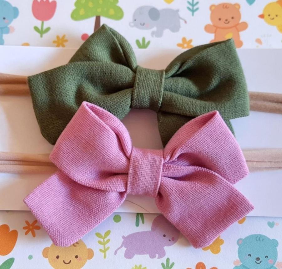 KIT TIARA LAÇO CRUZADO PARA BEBÊ