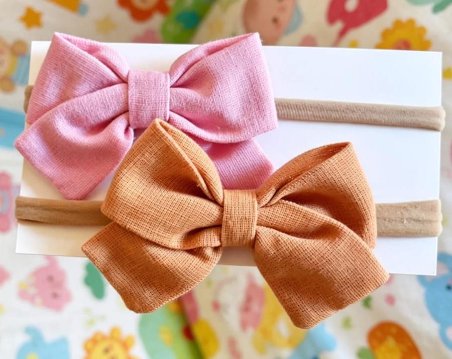 KIT TIARA DE MEIA LAÇO CRUZADO PARA BEBÊ