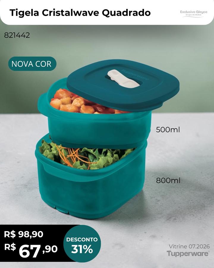 Cristalware Tupperware quadrada