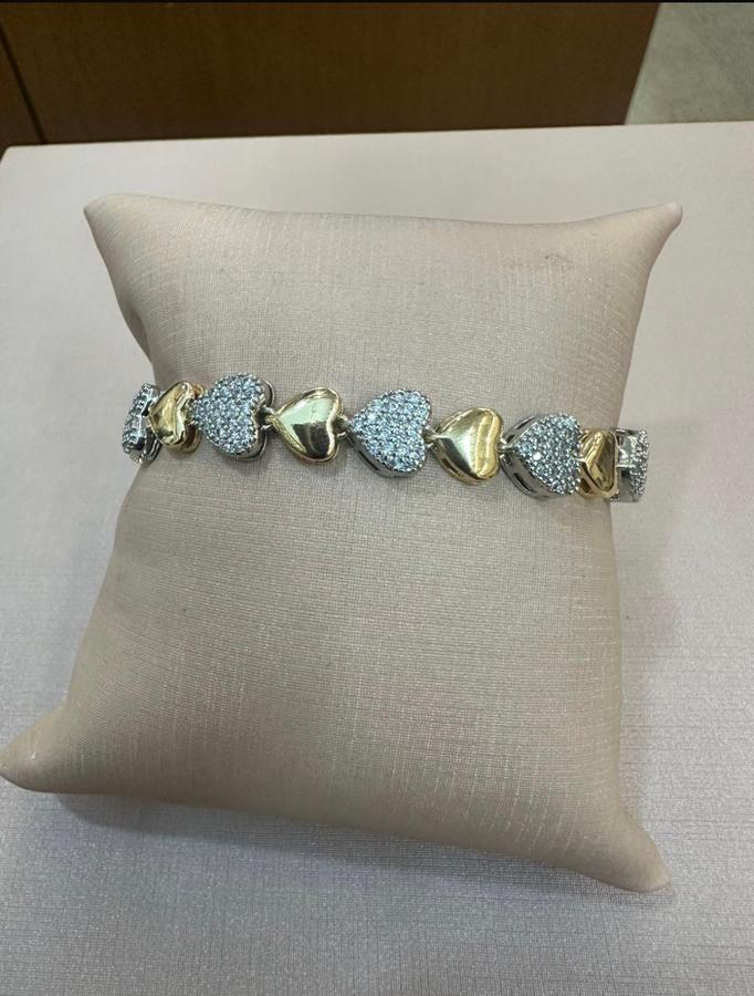Pulseira coração dois banhos