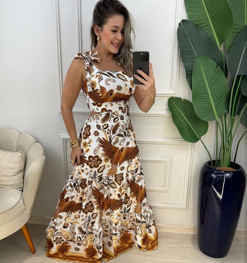 Vestido longo tropical