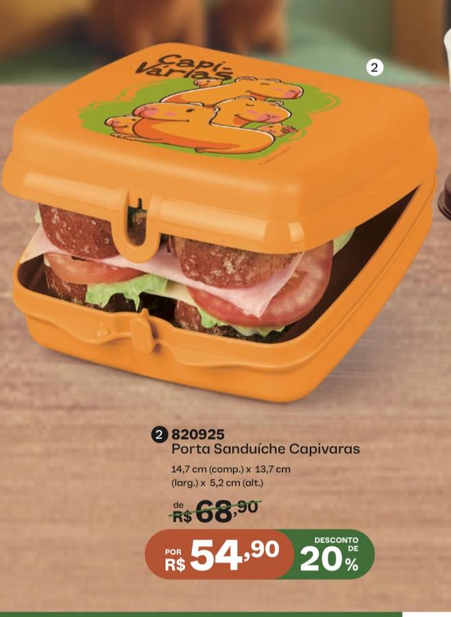 Estojo Tupperware Capivara
