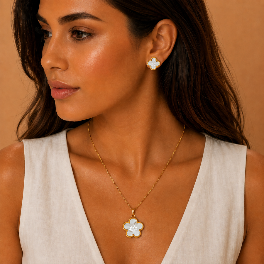 Conjunto trevo expressão altas joalheria