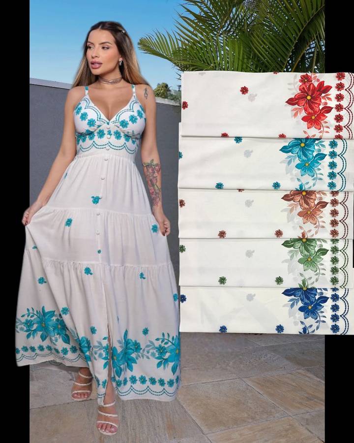 Vestido Floral Viscolinho Premium