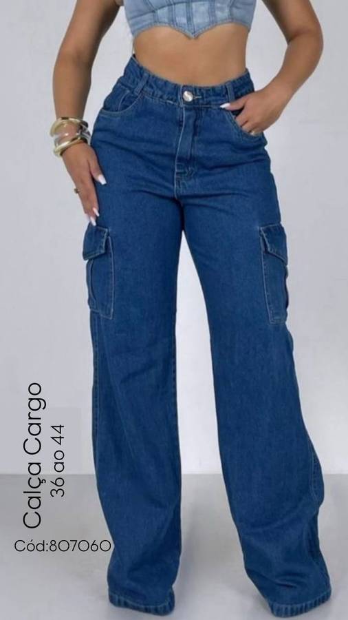 Calça wid leg cargo