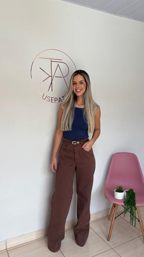 Calça wide leg