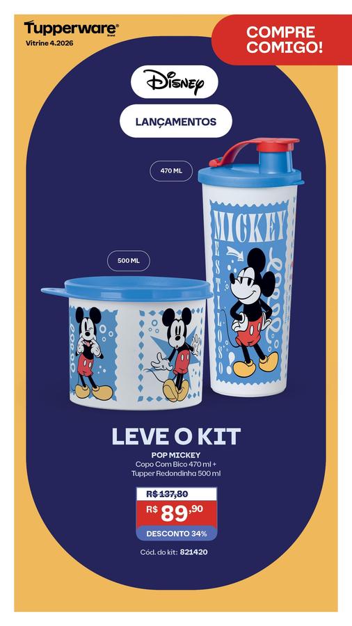 Kit Infantil Michey Disney Tupperware