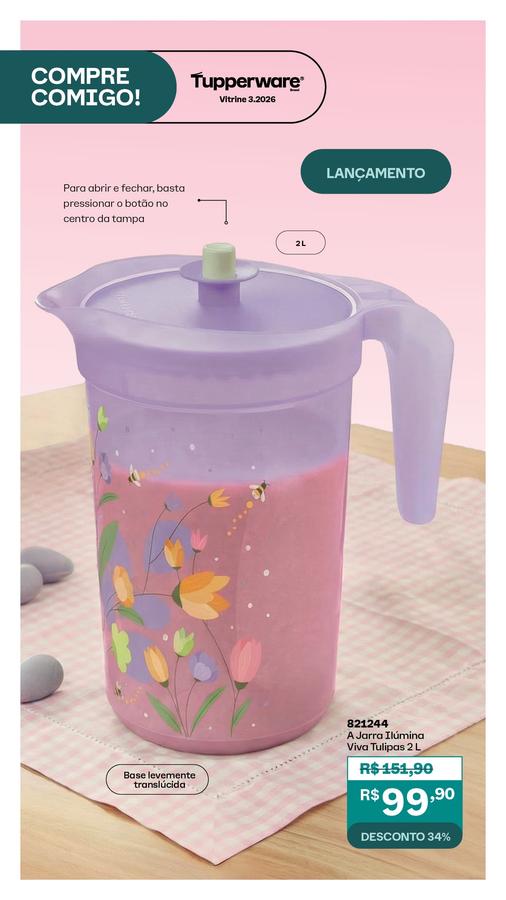 Jarra ilumina tulipa Tupperware