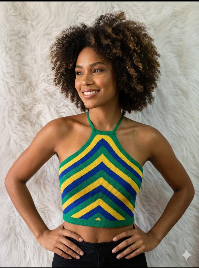 ✨ Cropped Tricôt Modal Brasil na Copa 🇧🇷💚💙🤍💛🇧🇷