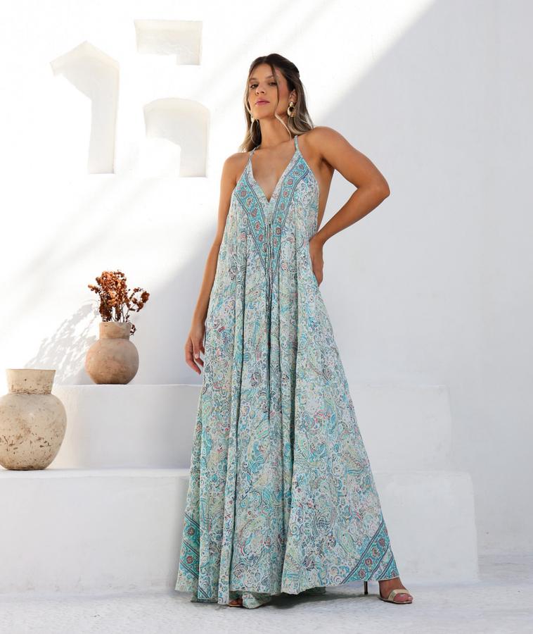 Vestido seda costas nadador