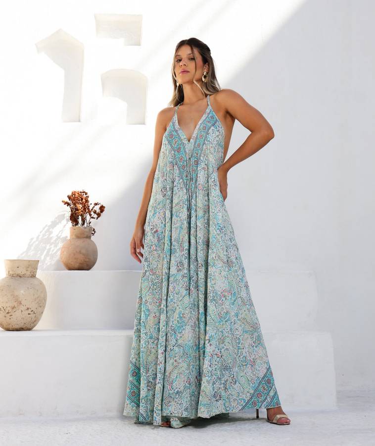 Vestido seda costas nadador