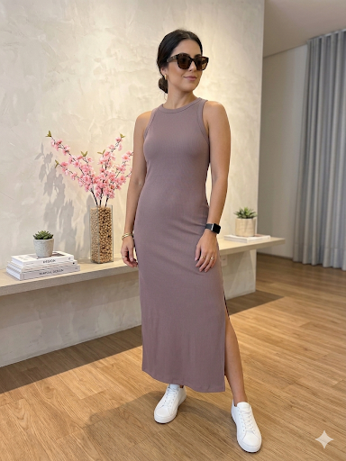 Vestido canelado