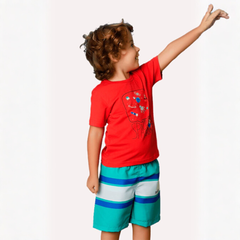 Conjunto Infantil Menino Space Alphabeto