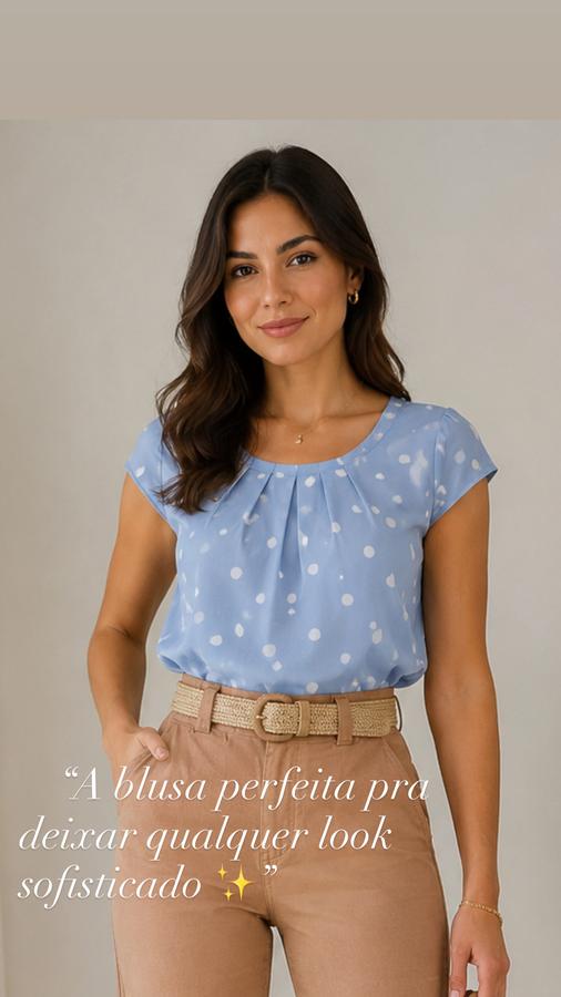 Blusa de poá azul bebê !