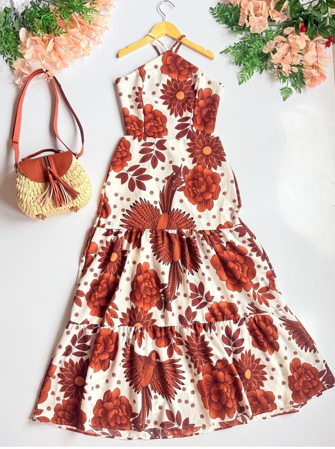 Vestido Grécia estampado Tamanho 12 ao 16