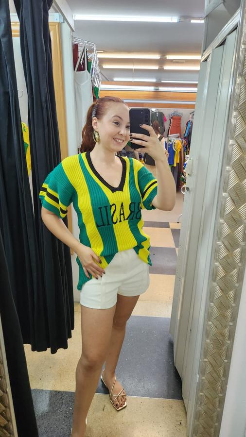 ✨Blusa Tricôt Modal Brasil na Copa ✨🇧🇷